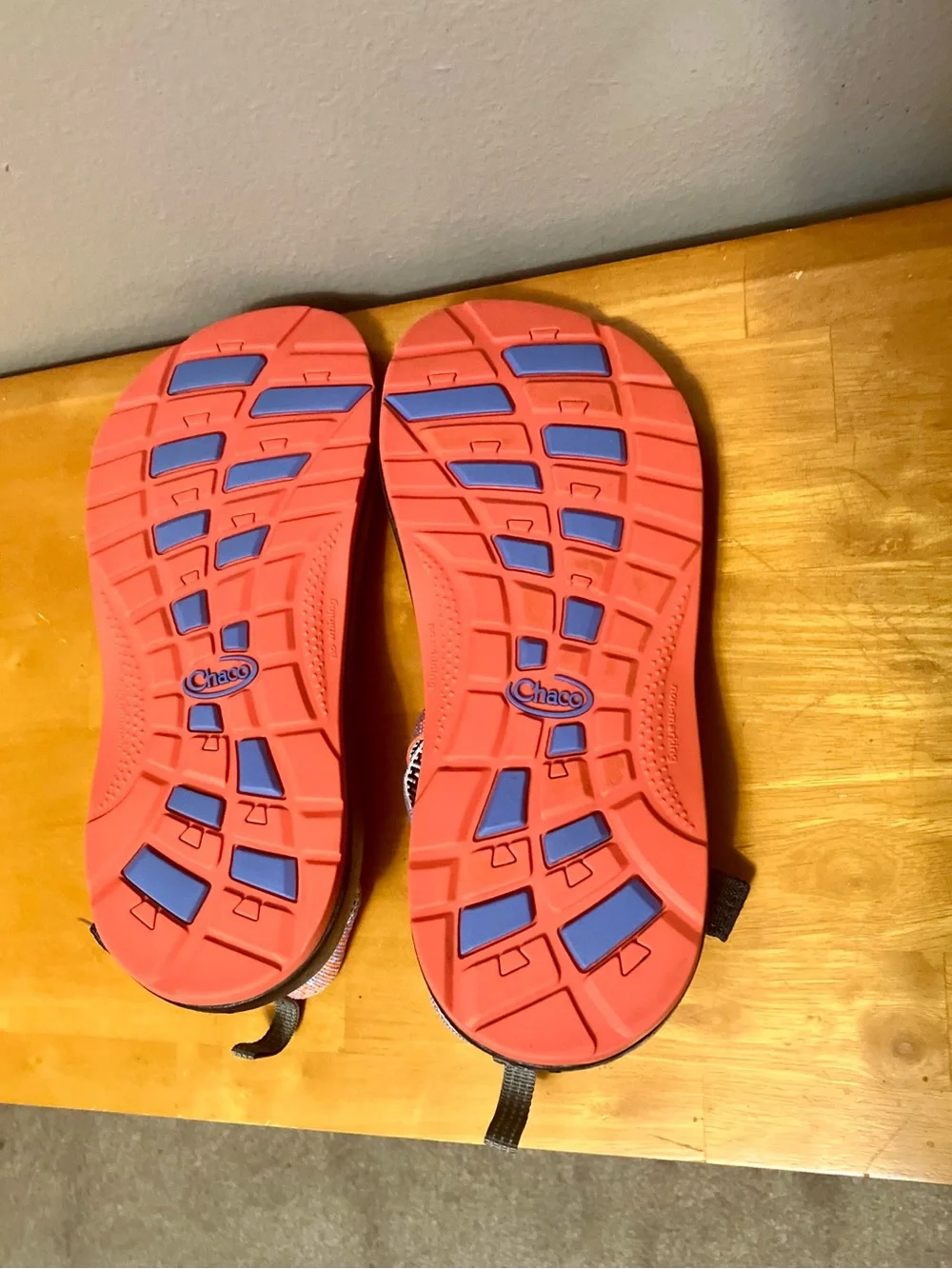 Chaco Z1 Ecotread Sandals, Salmon Pink/Blue/Black - Size 6 Women’s/Girls (VGUC)